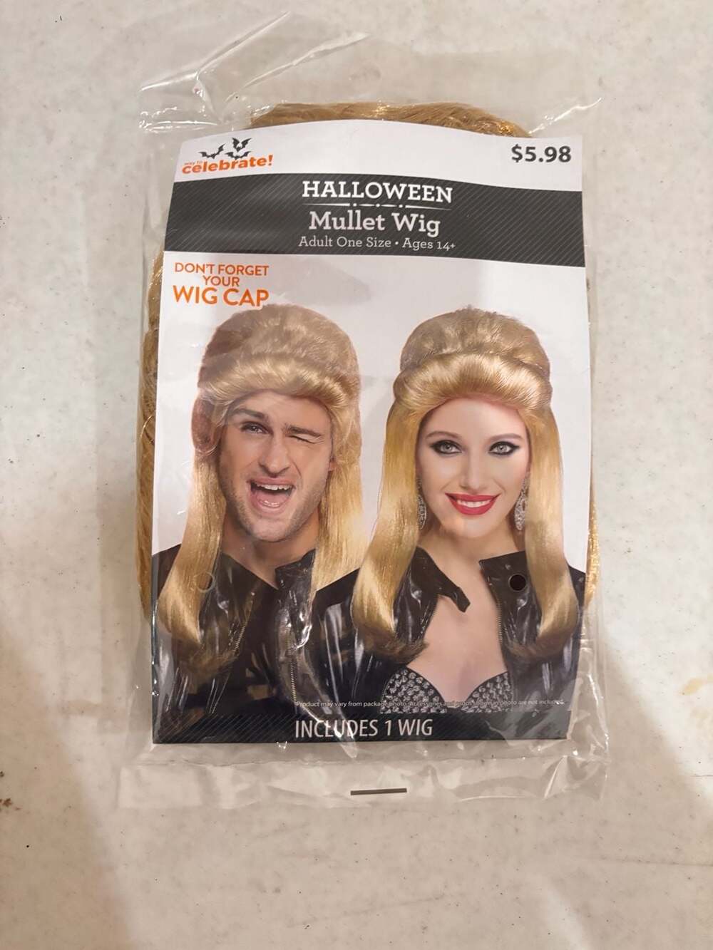 Mullet Blonde Wig Halloween Fun by Celebrate! Adult One Size